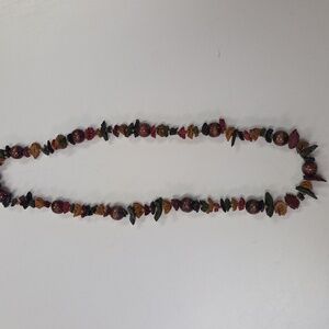 Wood carved necklace 12 inches